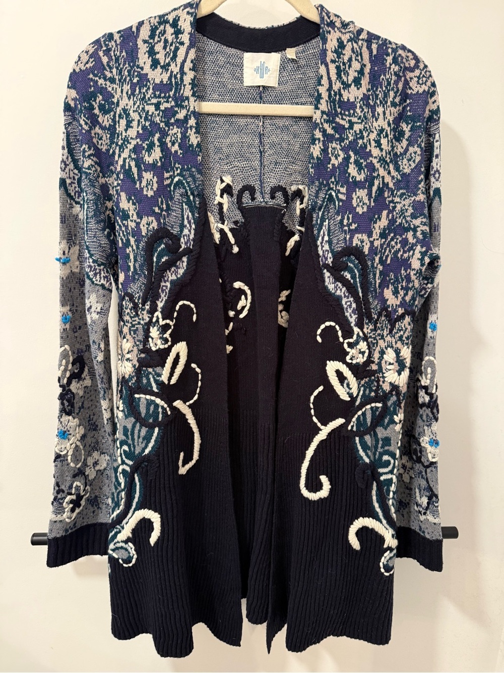 Anthropologie Floral Pattern Open-Front Women’s Sweater Cardigan size M